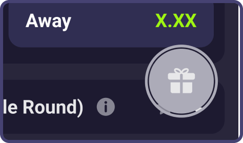 A button in the right-bottom corner indicates the gift grab entrance